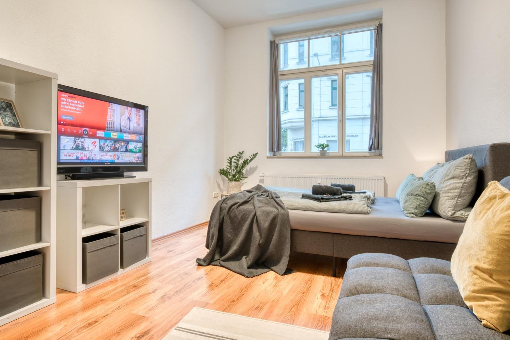 Ferienwohnung Homy I Altbaucharme Netflix Und Wlan Leipzig Exterior foto
